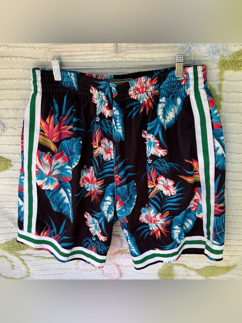 Mitchell & Ness NBA/HWC Swingman Floral Mesh Shorts Boston Celtics Men’s Sz XL